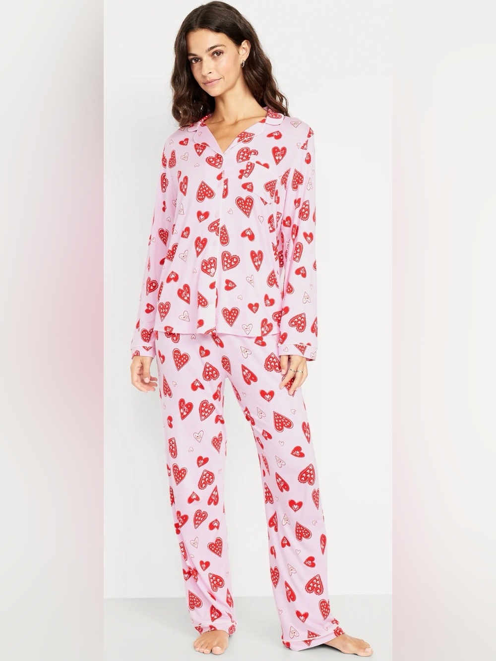 Old Navy Button Up Heart Pajama Set brand new with tags